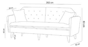 Designová rozkládací sedačka Kaloni 202 cm zelená - II. třída