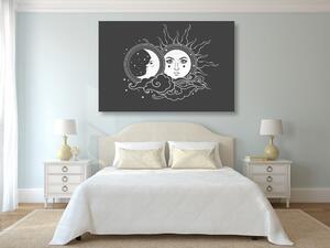 Obraz černobílá harmonie slunce a měsíce Varianta: 60x40