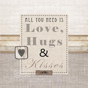 Ambiente Ubrousky Love, Hugs & Kisses 33x33 cm, 20 ks