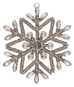 Kovová vánoční ozdoba Snowflake Crystal Silver 12 cm