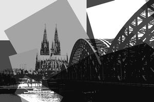 Tapeta černobílá ilustrace města Kolín