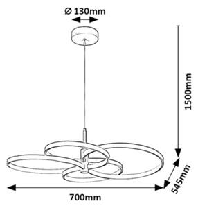 Rabalux 72401 - LED Stmívatelný lustr na lanku ISIDORA 70W/230V 3000-6500K+DO