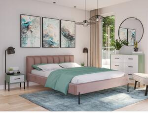 Čalouněná postel MILAN rozměr 140x200 cm Světle růžová