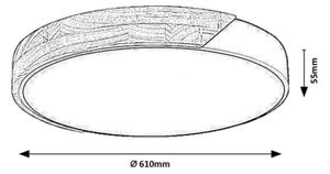 Rabalux 71417 - LED Stropní sv MAPLE2 LED/24W/230V 3000K bílá/dub pr. 61 cm