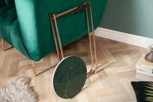 Odkládací stolek NOBLES 35 CM zelený mramor Nábytek | Doplňkový nábytek | Odkládací stolky