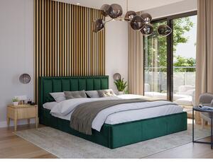 Čalouněná postel MOON rozměr 90x200 cm Tmavě zelená