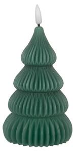 Zelená LED svíčka ve tvaru stromku Bobby – 8x15 cm