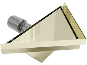 Mexen Flat trojúhelníková podlahová vpusť 20 x 20 cm, Zlatá
