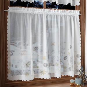 Dekorační krátká vánoční vitrážová záclona do kuchyně FROST 40x100 cm MyBestHome