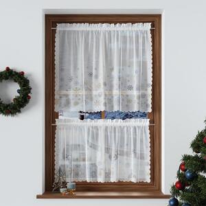 Dekorační krátká vánoční vitrážová záclona do kuchyně FROST 100x40 cm MyBestHome
