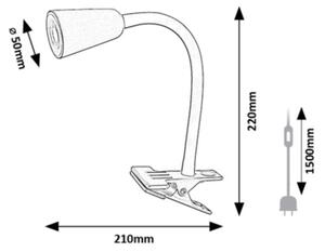 Rabalux 74090 - Stolní lampa s klipem ALDO 1xGU10/7W/230V oranžová
