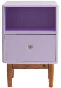 Světle fialový lakovaný noční stolek Tom Tailor Color 40 x 33,5 cm