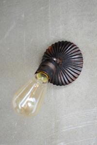 Nástěnná lampička paprsky Rusty Black Vintage s kroužkem