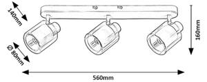 Rabalux 73065 - Bodové svítidlo MIRRAL 3xE14/15W/230V