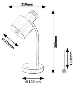 Rabalux 74100 - Stolní lampa PASTRO 1xE27/20W/230V oranžová