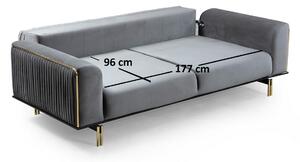 Designová 3-místná sedačka Darlita 234 cm šedá