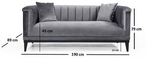 Designová sedačka Tamanna 190 cm tmavě šedá