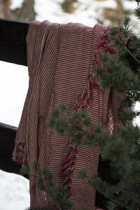 Ib Laursen - bavlněný pléd Cream červený 130x160 cm