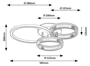 Rabalux 71473 - LED Stm stropní sv RIVONA LED/38W/230V 3000-6500K 58,5x38 cm+DO