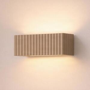 SOLLUX LIGHTING Nástěnné světlo Rigata, taupe, keramika, délka 34 cm, směřující, stmívatelný, Hnědá / rez, Chodba, Keramika, Moderní