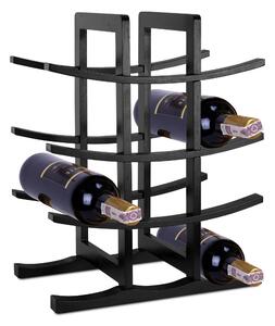 Via Domo - Bambusový stojan na víno Fantasia - černá - 29x42 cm