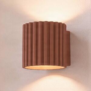 SOLLUX LIGHTING Nástěnné světlo Aura, terakota, Ø 10 cm, G9, směřující nahoru/dolů,, stmívatelný, Terakota, Chodba, Hliník, Moderní
