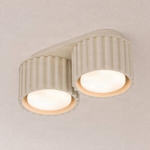 SOLLUX LIGHTING Stropní světlo Aura 2, béžové, 2 žárovky, délka 21 cm, GX53, stmívatelný, Krémová / jantar, Chodba, Hliník, Moderní