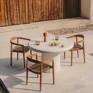 Bílý cementový zahradní jídelní stůl Kave Home Addaia 90 cm
