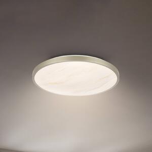 Briloner LED stropní svítidlo Competo, 3 000 K, Ø 33 cm, matný nikl, Krémová / jantar, Pracovna / kancelář, Plast, Moderní