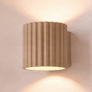SOLLUX LIGHTING Nástěnné světlo Aura, taupe, Ø 10 cm, G9, nahoru/dolů, hliník, stmívatelný, Hliník / šedá / zinek, Chodba, Hliník, Moderní