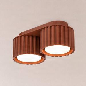 SOLLUX LIGHTING Stropní světlo Aura 2, terakota, 2 žárovky, délka 21 cm, GX53, stmívatelný, Terakota, Chodba, Hliník, Moderní