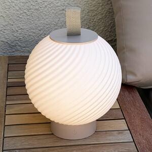 Briloner LED stolní lampa na akumulátor Brilo unplugged Globe, béžová/bílá, IP44, stmívatelný, Krémová / jantar, Chodba, Plast, Moderní