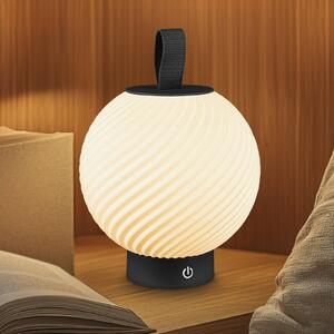 Briloner LED stolní lampa na akumulátor Brilo unplugged Globe, černá/bílá, IP44, stmívatelný, Černá, Chodba, Plast, Moderní