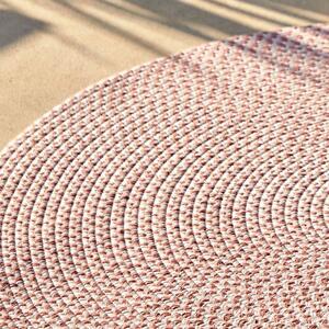 Červený látkový koberec Kave Home Rodhe ⌀ 150 cm