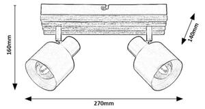 Rabalux 73421 - Bodové svítidlo NOXELLE 2xE14/10W/230V