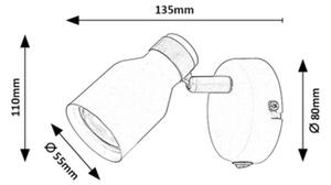 Rabalux 73095 - Nástěnné bodové svítidlo NEZORI 1xGU10/15W/230V