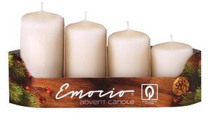 Emocio Adventní svíčky, krémové 40 mm