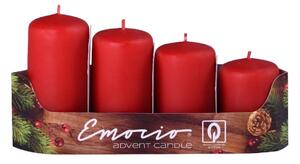 Emocio Adventní svíčky, červené 40 mm