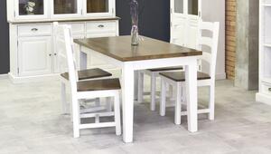 Dřevěný stůl z masivu bílo - hnědý