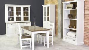 Dřevěný konferenční stolek bílo - hnědý Provence