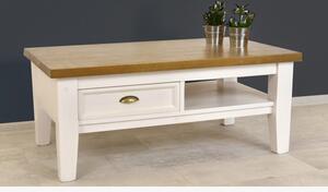 Dřevěný konferenční stolek bílo - hnědý Provence