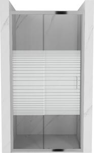 Mexen Apia rozsouvací sprchové dveře, 90 cm, Pruhy, Chromovaná