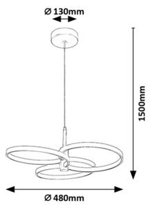 Rabalux 72400 - LED Stmívatelný lustr na lanku ISIDORA 50W/230V 3000-6500K+DO