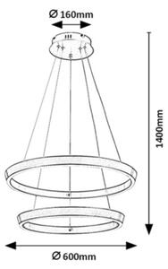 Rabalux 72403 - LED Stmívatelný lustr na lanku NEVIRA LED/45W/230V 3000-6500K+DO