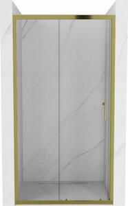 Mexen Apia rozsouvací sprchové dveře 120 cm, Průhledné, Zlatá