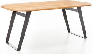 Stůl z masivu DUB z černými nohami, OHIO 180 x 90 cm