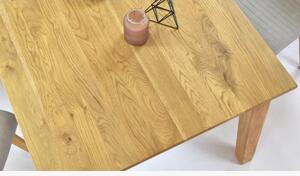 Dřevěný jídelní stůl Mirek dub a židle Arosa šedé barvy