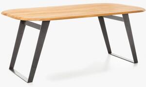 Stůl z masivu DUB z černými nohami, OHIO 180 x 90 cm