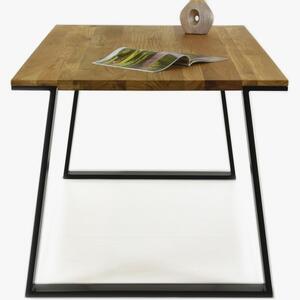 Stůl z masivu - černé ocelové nohy dub, LOFT 160 x 90 cm