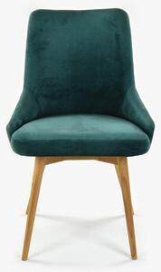 Jídelní židle sametová Laura, barva zelená - Water repellent